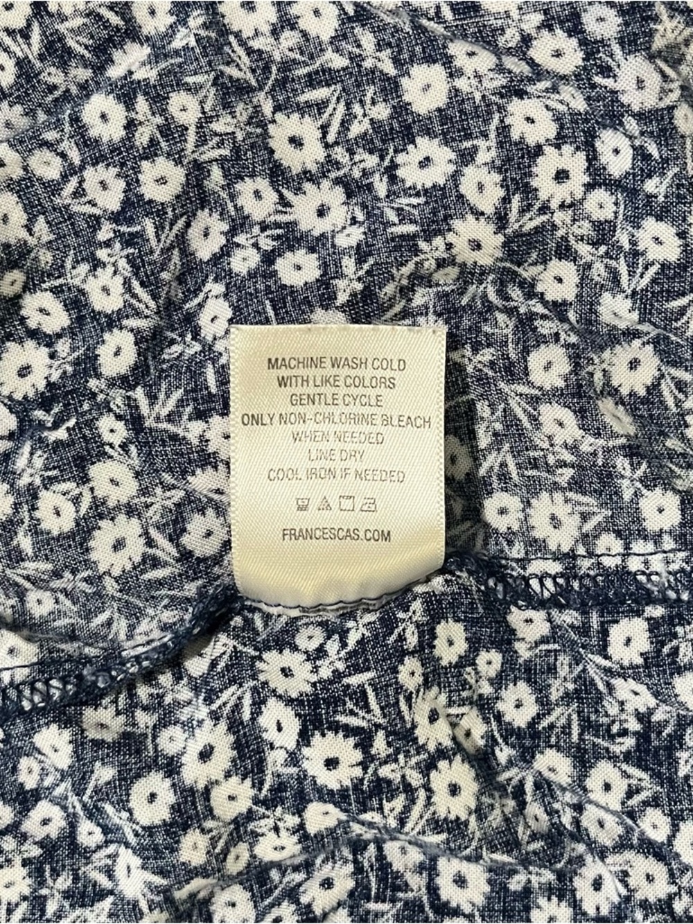 ⛴️ Mi Ami Tween Babydoll Dress~Navy & White Floral~Girls’ Sz 14~Collar~Buttons - Picture 8 of 8